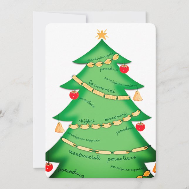 Pasta Italian food restaurant Christmas card (Front)