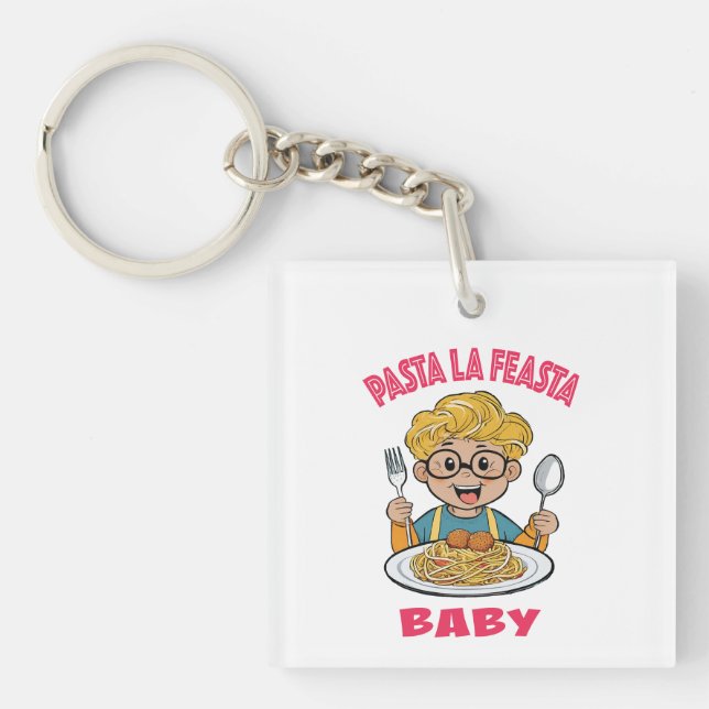 Pasta La Feasta Baby Keychain (Front)