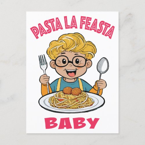 Pasta La Feasta Baby Postcard