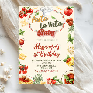 Pasta La Vista Baby Birthday Invitation