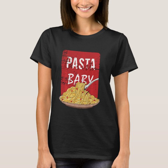 Pasta La Vista Baby Funny Spaghetti Plate T-Shirt (Front)