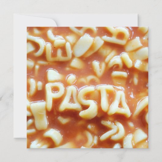 Pasta letters spell pasta (Front)