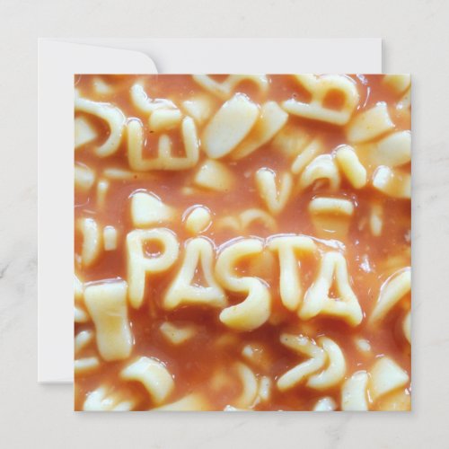 Pasta letters spell pasta personalized announcement