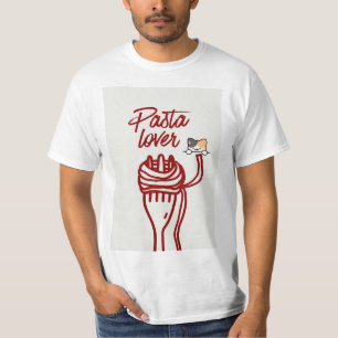 pasta lover & cat design t-shirt
