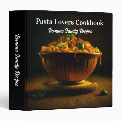 Pasta Lovers Cookbook 3 Ring Binder