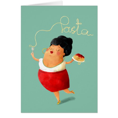 Pasta loving Lady Cards