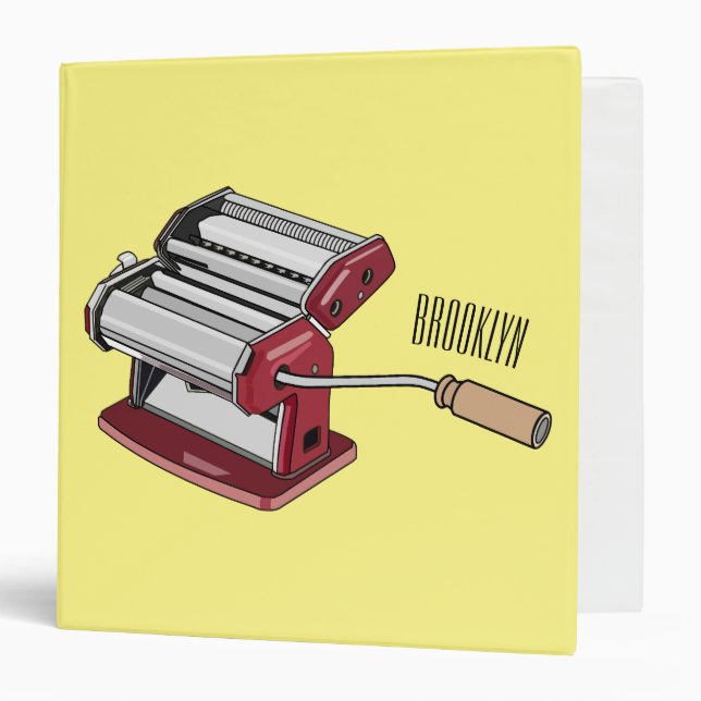 Pasta maker cartoon illustration  3 ring binder (Front/Inside)