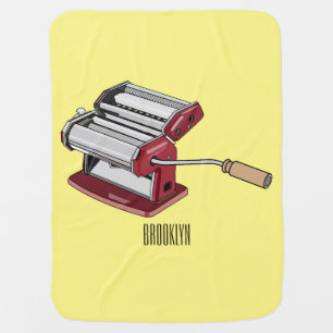 Pasta maker cartoon illustration  baby blanket