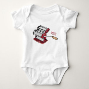 Pasta maker cartoon illustration  baby bodysuit