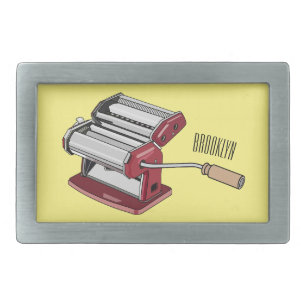 Pasta maker cartoon illustration  belt buckle