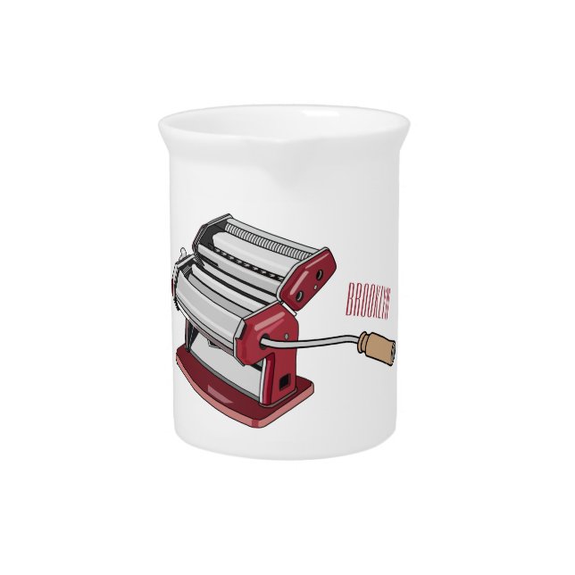 Pasta maker cartoon illustration  beverage pitcher (Front)