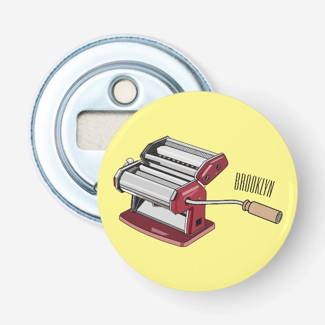 Pasta maker cartoon illustration  bottle opener (Front)