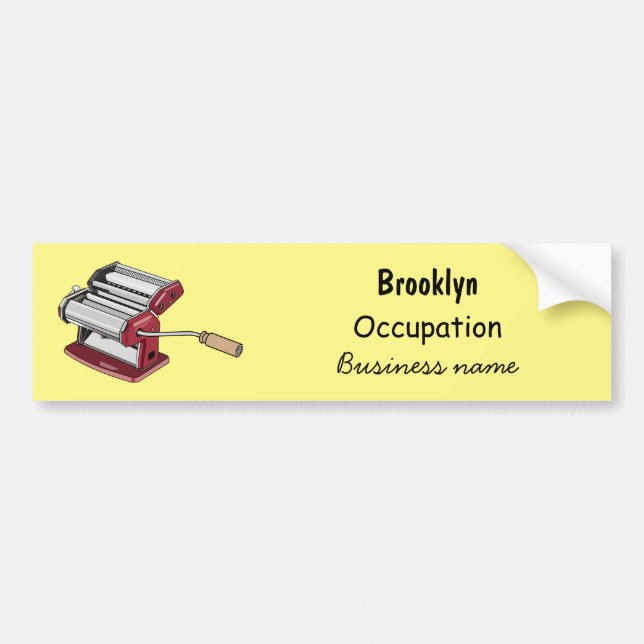 Pasta maker cartoon illustration bumper sticker (Front)