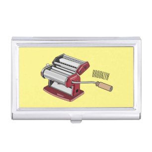 Pasta maker cartoon illustration  business card case