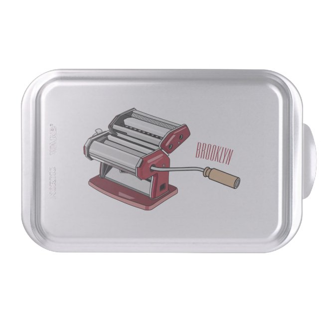 Pasta maker cartoon illustration  cake pan (Front)