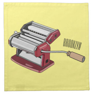 Pasta maker cartoon illustration  cloth napkin
