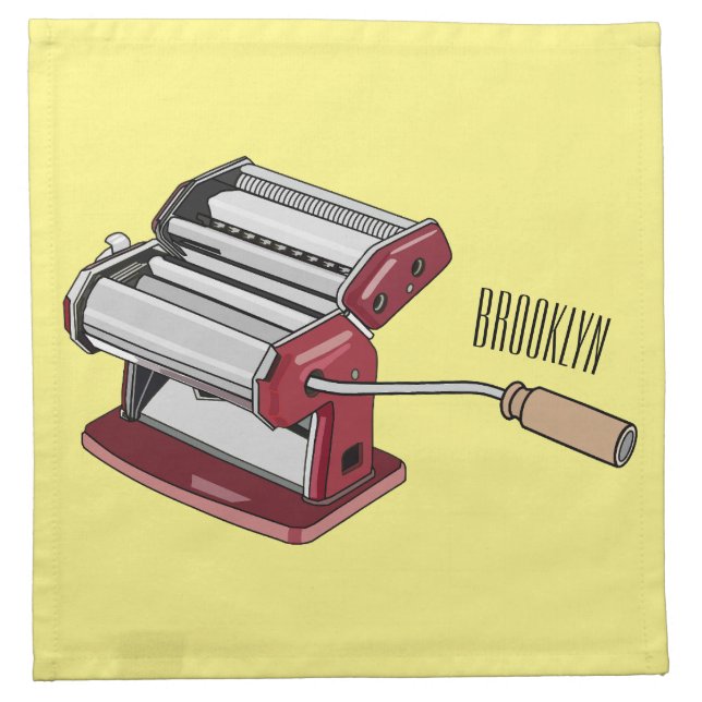 Pasta maker cartoon illustration  cloth napkin (Front)