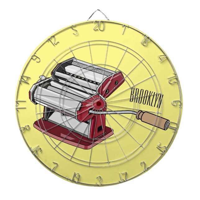 Pasta maker cartoon illustration  dart board (Front)