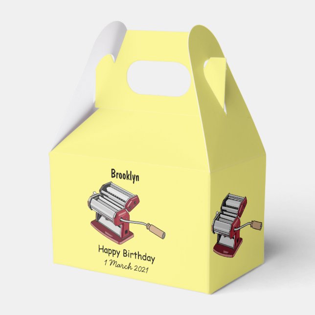 Pasta maker cartoon illustration favor boxes (Front Side)
