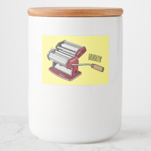 Pasta maker cartoon illustration food label