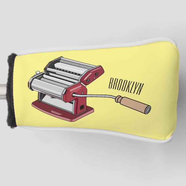 Pasta maker cartoon illustration  golf head cover (Front)