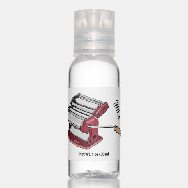 Pasta maker cartoon illustration  hand sanitizer (Front)