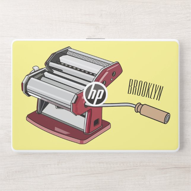 Pasta maker cartoon illustration  HP laptop skin (Front)