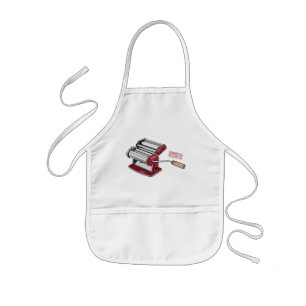 Pasta maker cartoon illustration kids' apron