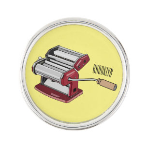 Pasta maker cartoon illustration  lapel pin