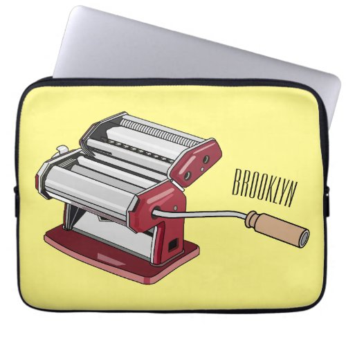 Pasta maker cartoon illustration  laptop sleeve