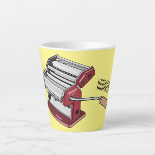Pasta maker cartoon illustration  latte mug