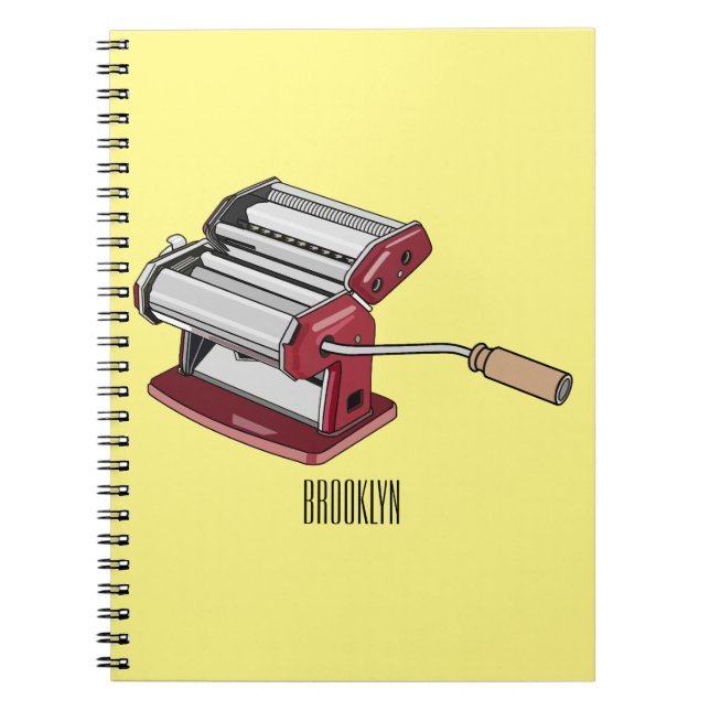 Pasta maker cartoon illustration  notebook (Front)