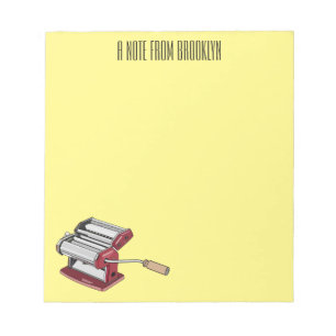 Pasta maker cartoon illustration  notepad