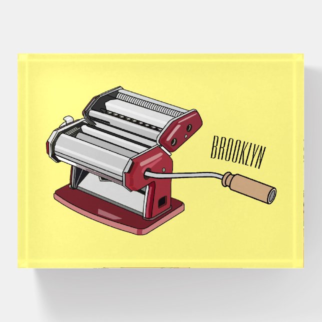 Pasta maker cartoon illustration  paperweight (Front)