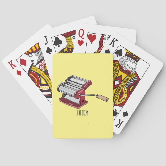 Pasta maker cartoon illustration  poker cards (Back)