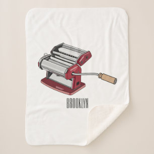 Pasta maker cartoon illustration sherpa blanket