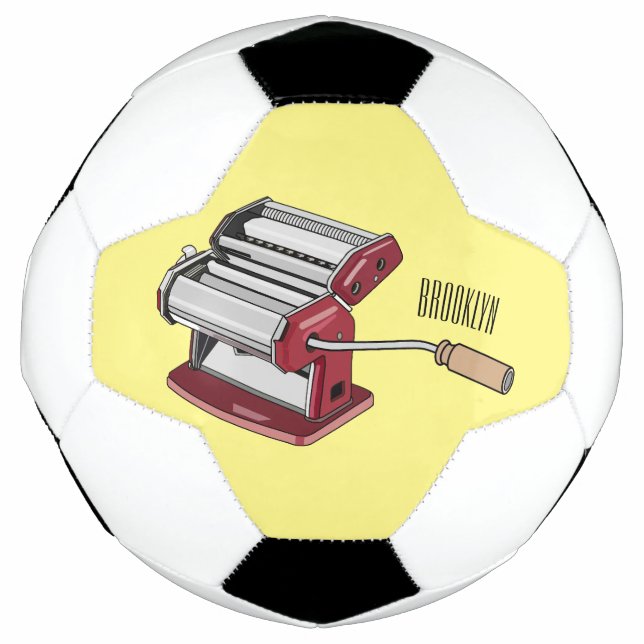 Pasta maker cartoon illustration  soccer ball (Front)