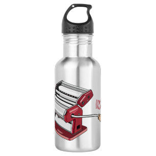 Pasta maker cartoon illustration  stainless steel water bottle