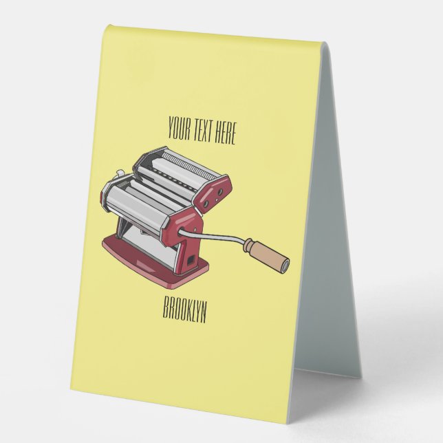 Pasta maker cartoon illustration  table tent (Front)