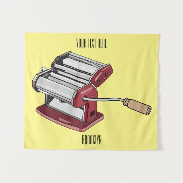 Pasta maker cartoon illustration  tapestry (Front (Horizontal))