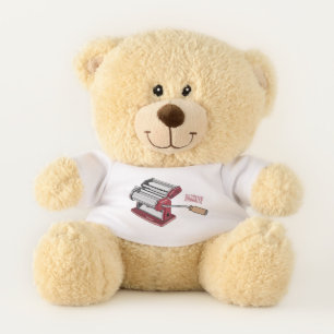 Pasta maker cartoon illustration  teddy bear