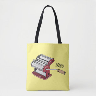 Pasta maker cartoon illustration tote bag