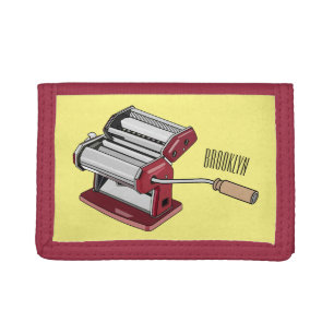 Pasta maker cartoon illustration  trifold wallet