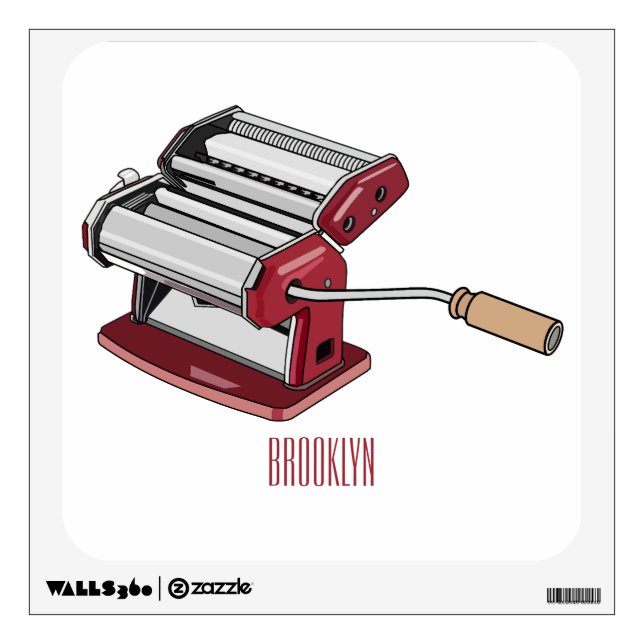 Pasta maker cartoon illustration  wall decal (Front)