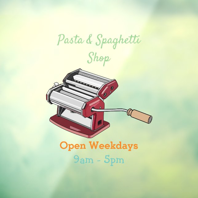 Pasta maker cartoon illustration window cling (Sheet 3)