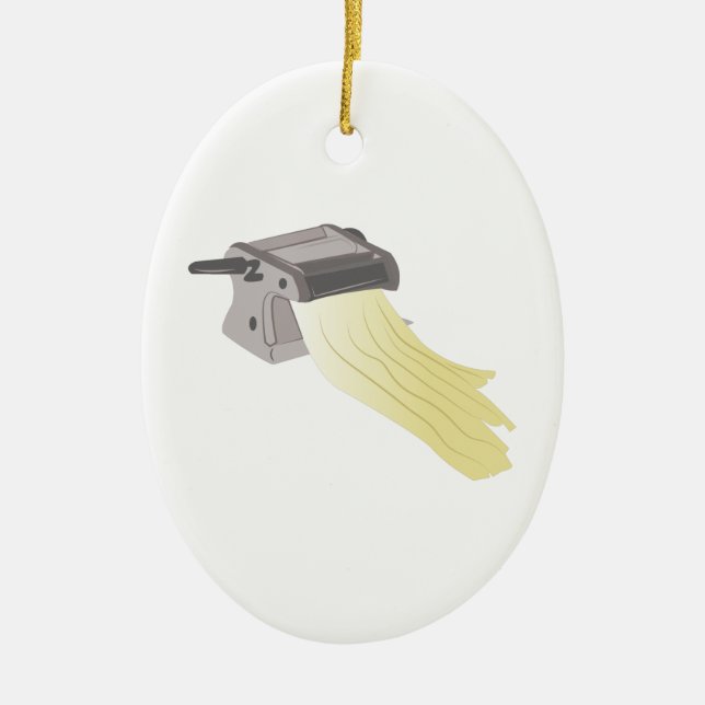 Pasta Maker Ceramic Ornament (Front)