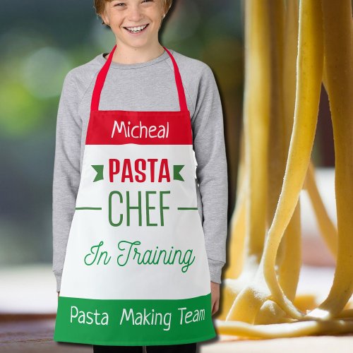Pasta making team_ kids apron