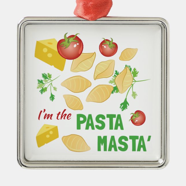 Pasta Masta Metal Ornament (Front)