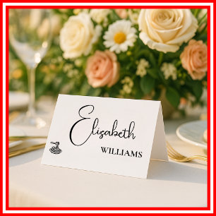 Pasta Menu Modern Script Wedding Place Cards