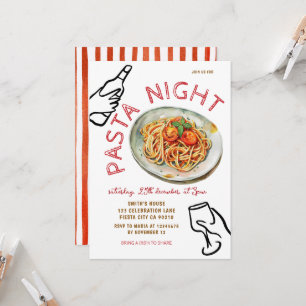 Pasta Night Italian Dinner Party Invitation